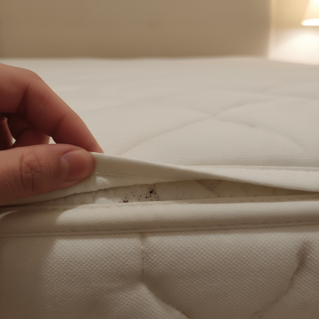 Bettwanzen Inspektion im Schlafzimmer