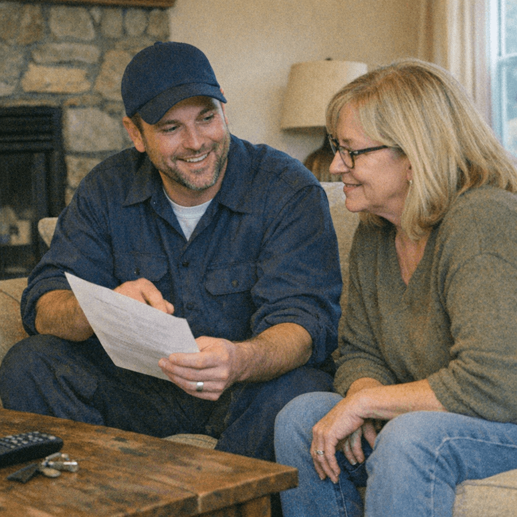 Freundlicher Techniker im Beratungsgespräch